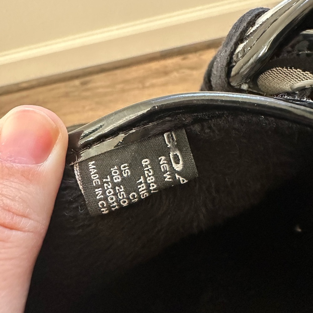 Coach Black & Grey Signature Logo Knee-High Boots - Picture 8 of 13